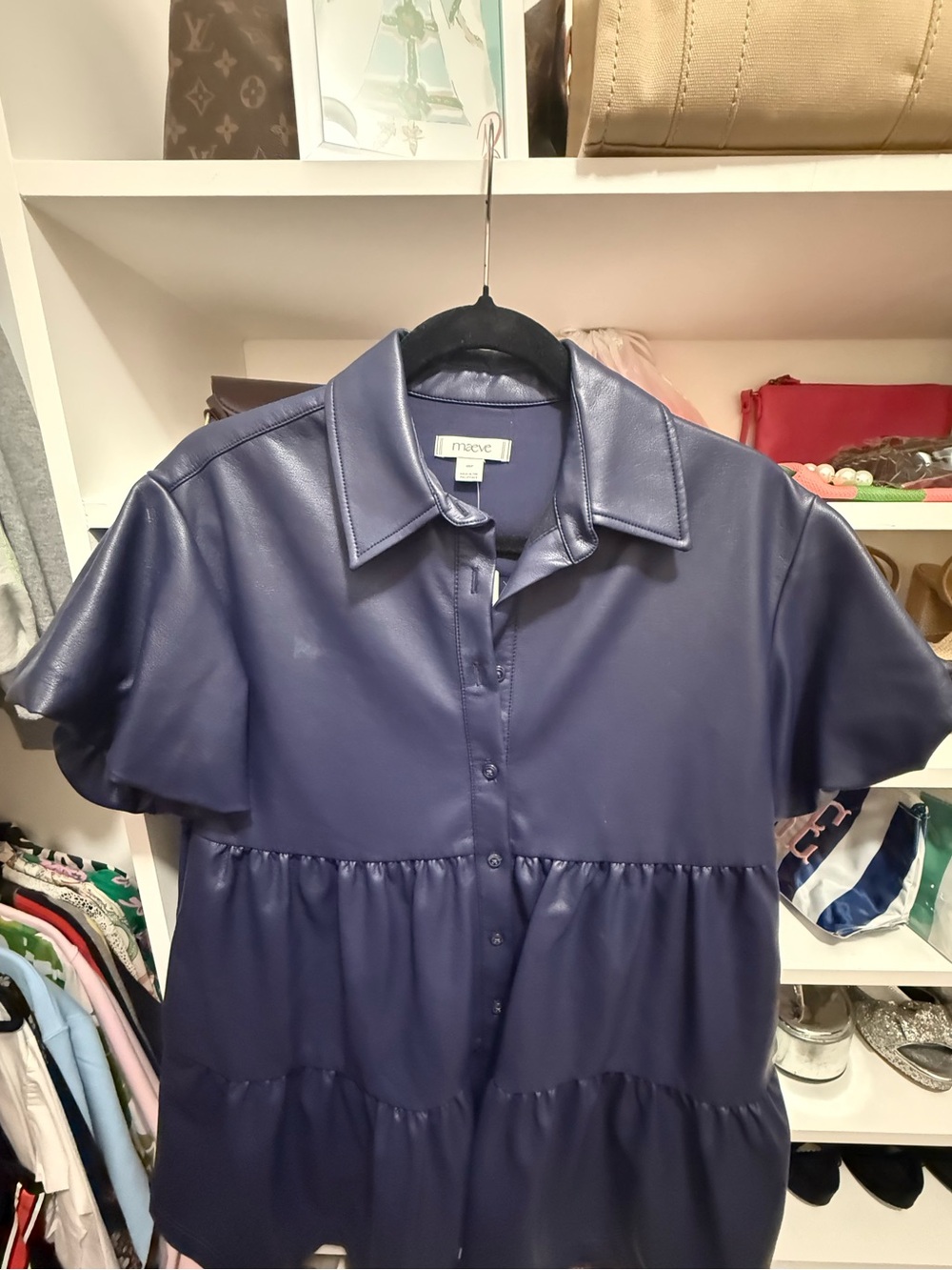 Anthropologie faux leather dress